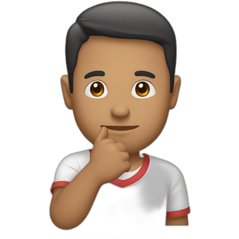 nino diseñador grafico con computadora en la mano emoji