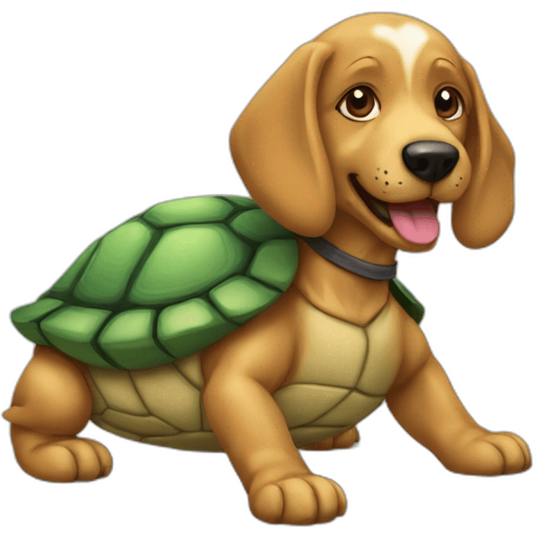 Chien sur une tortue emoji