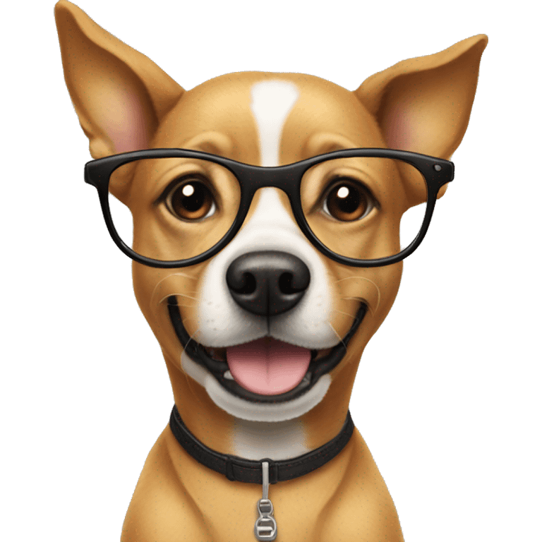 Dog with glasses on a bike emoji