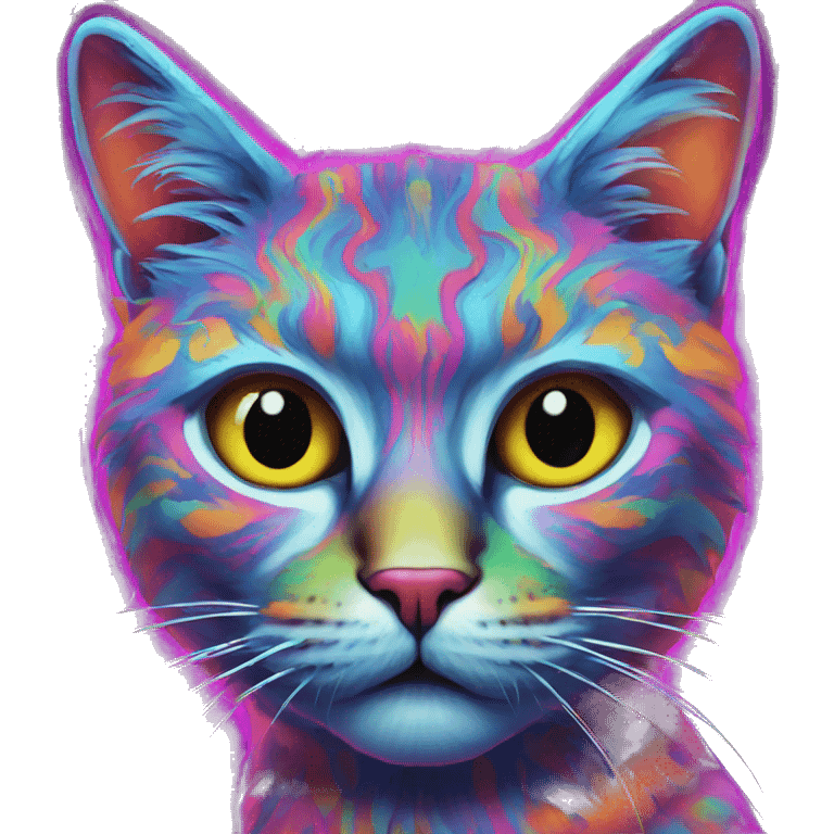 psychedelic trippy cat emoji