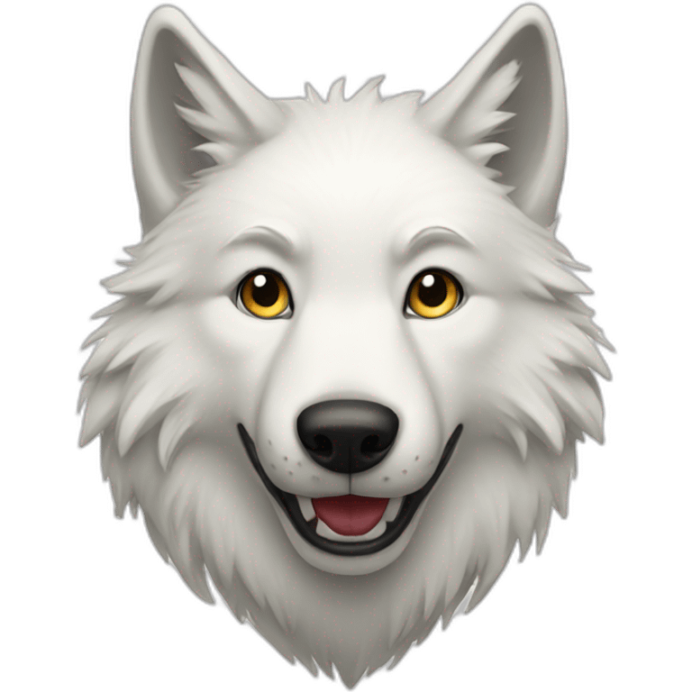 white wolf saying hello emoji