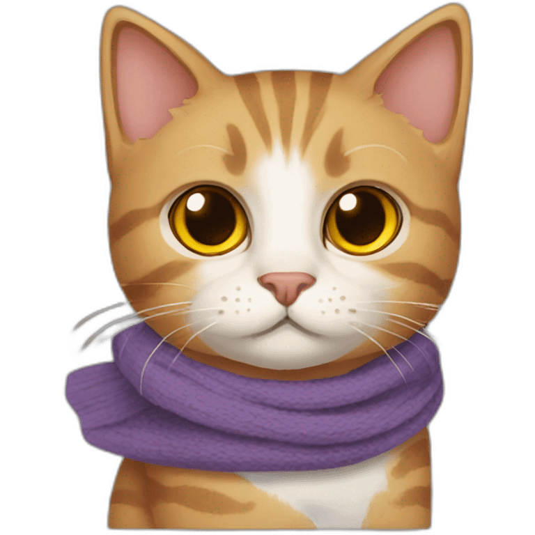 cat with scarf and harry potter scar emoji