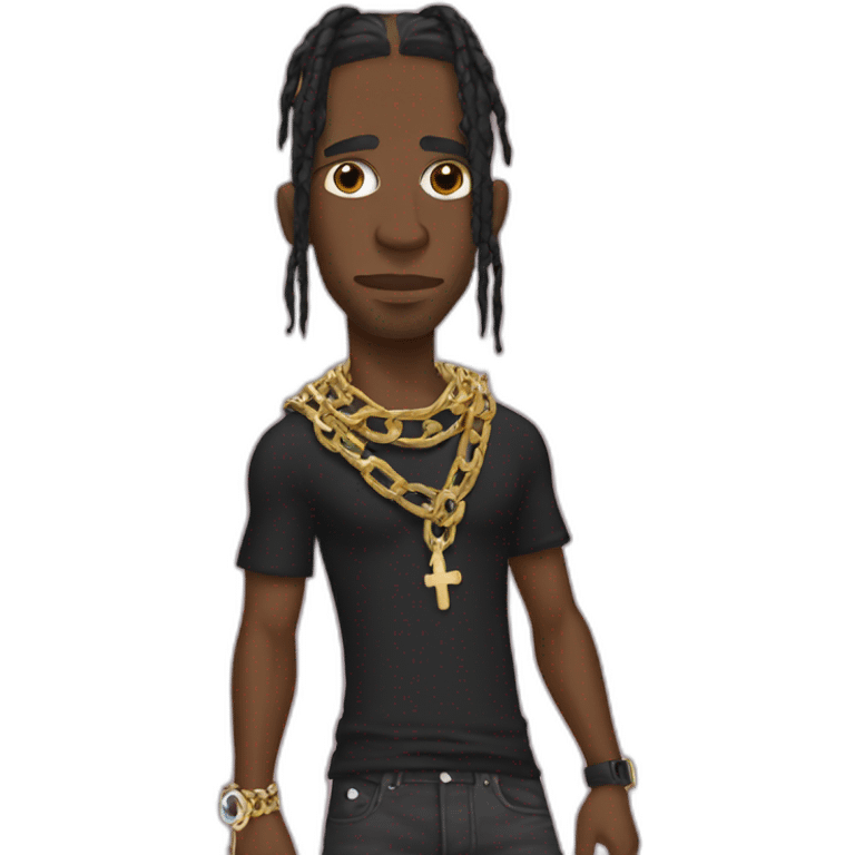 Travis scott wearing big chains  emoji