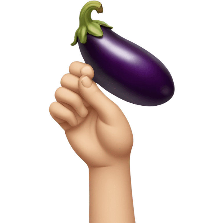 Eggplant gripped by a hand emoji