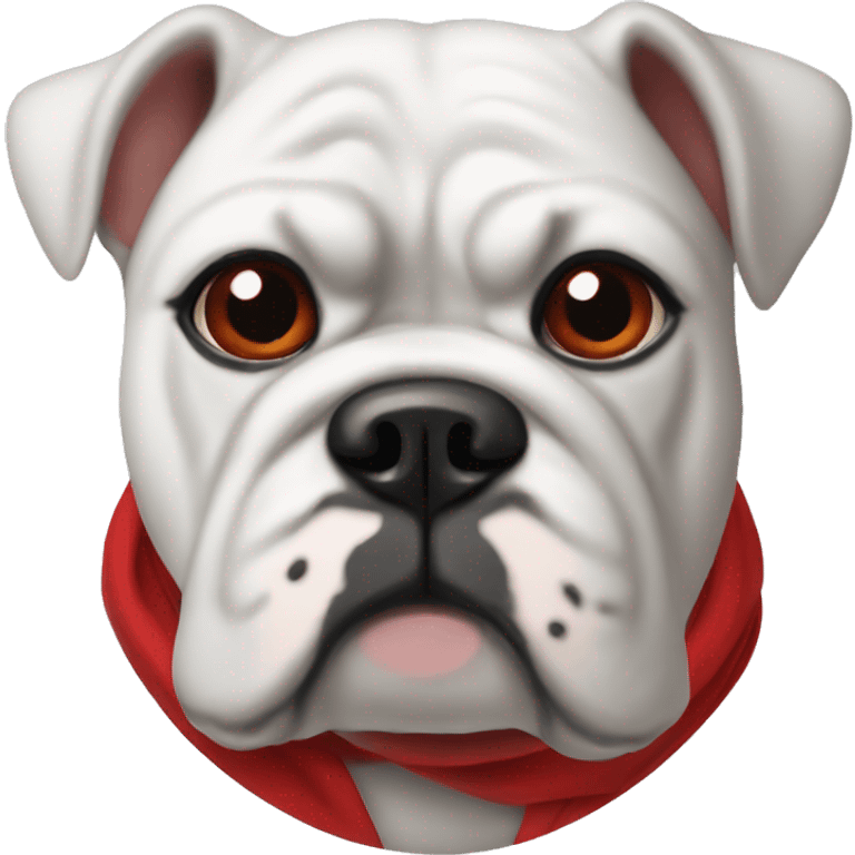 uga white bulldog emoji wearing red emoji