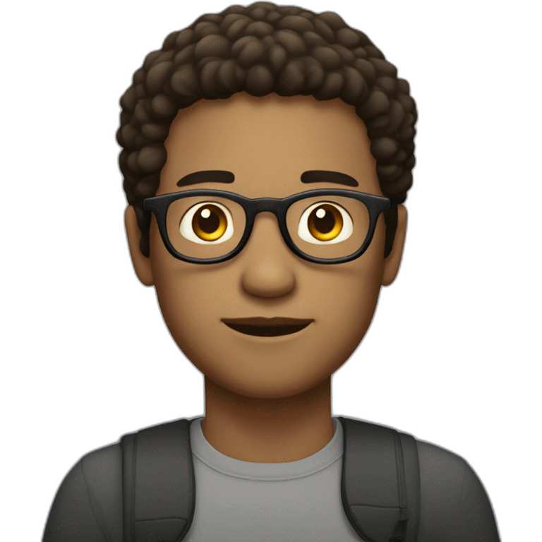 man with laptop in front, round glasses, light skin and dark brown hair emoji