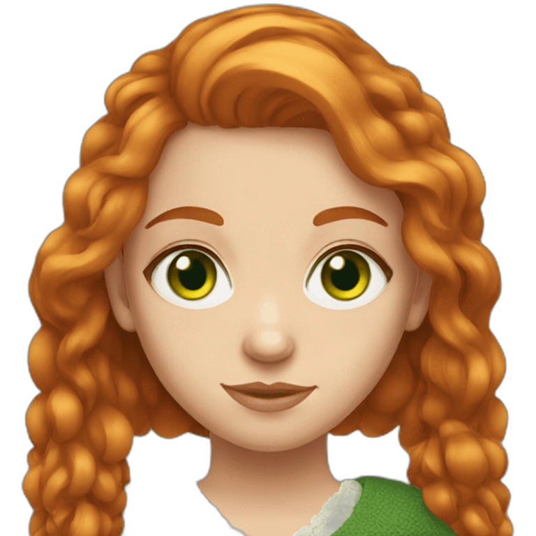 Ukrainian redhead girl with green eyes  emoji