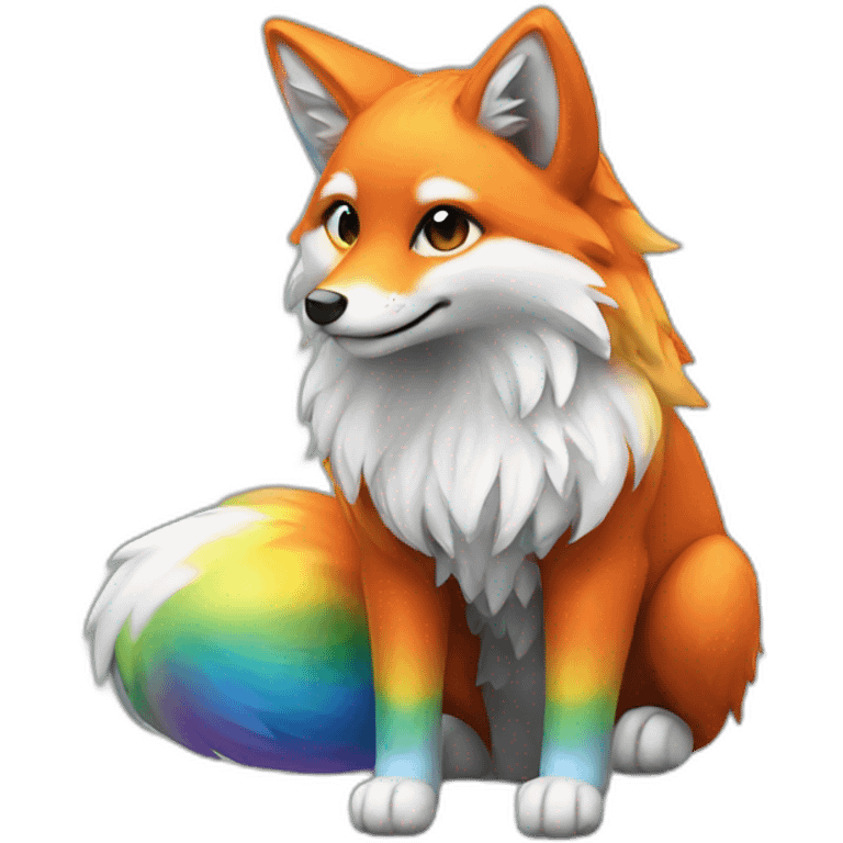 Rainbow fox emoji