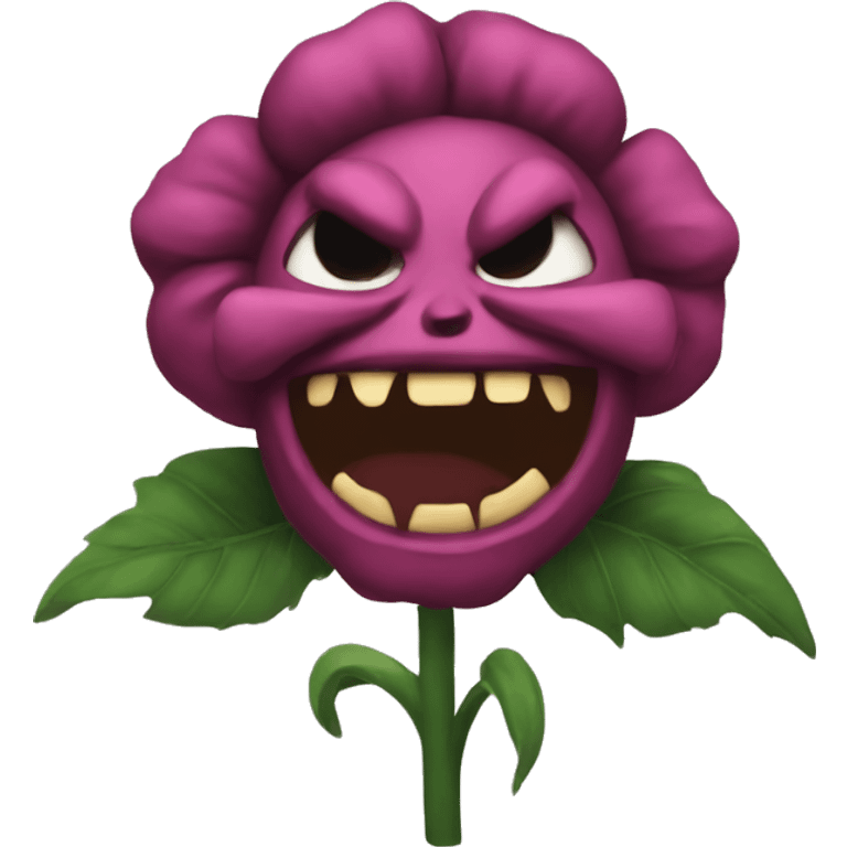 an evil flower emoji