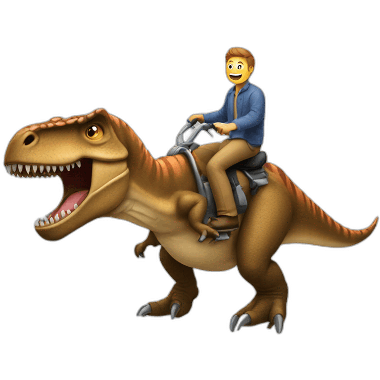 Man riding a tyrannosaurus emoji