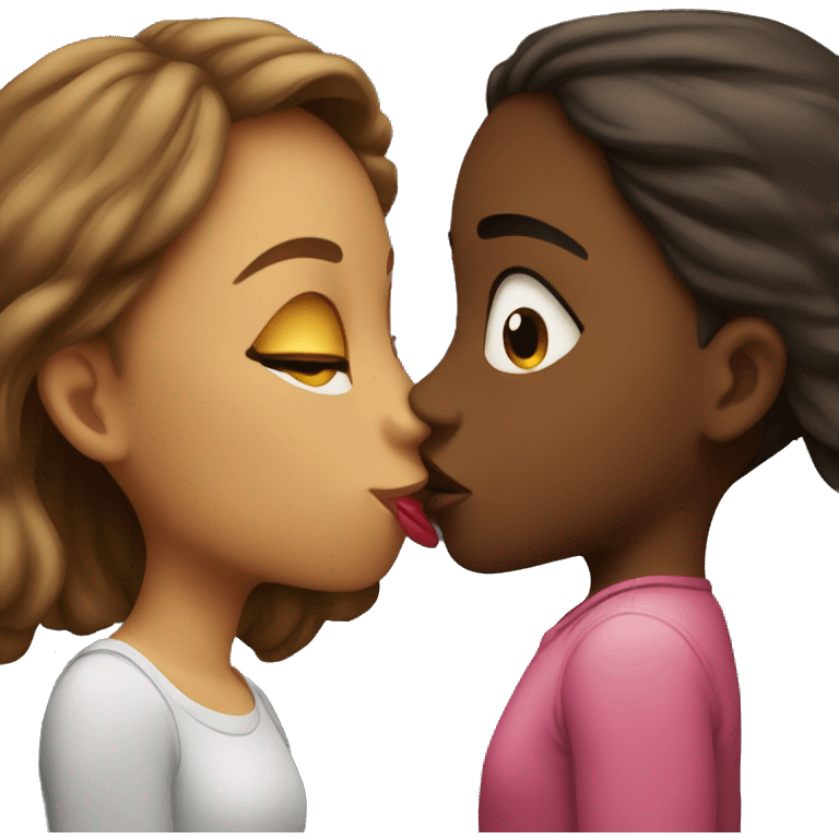 Two girls kissing  emoji