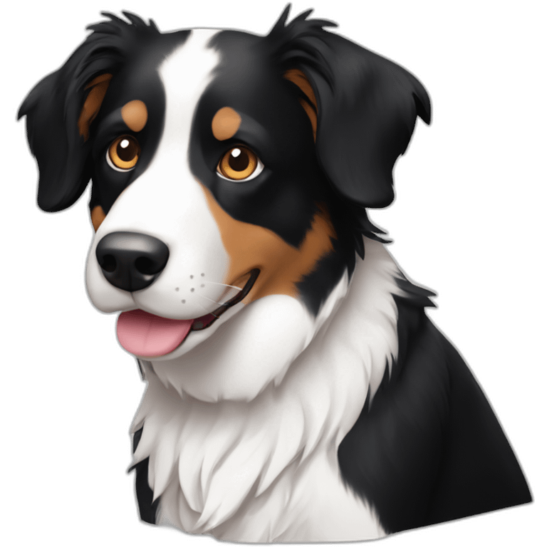 black and white border collie beagle emoji