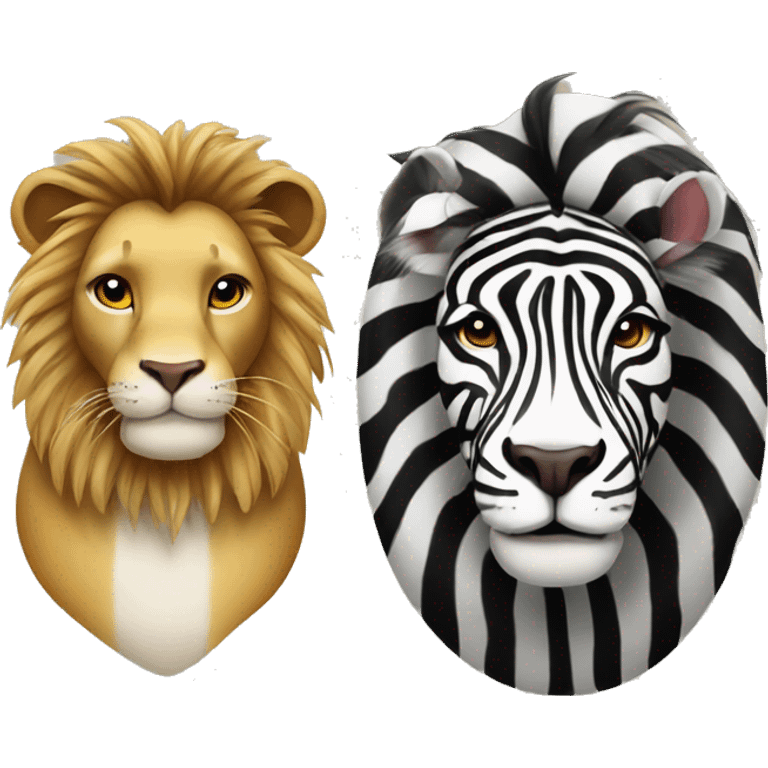 lion and zebra emoji