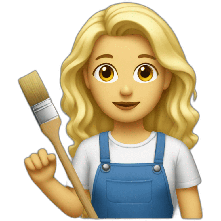 Blonde artist painter emoji