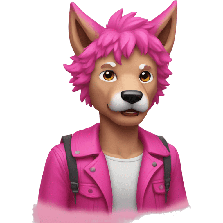 pink wolf man emoji