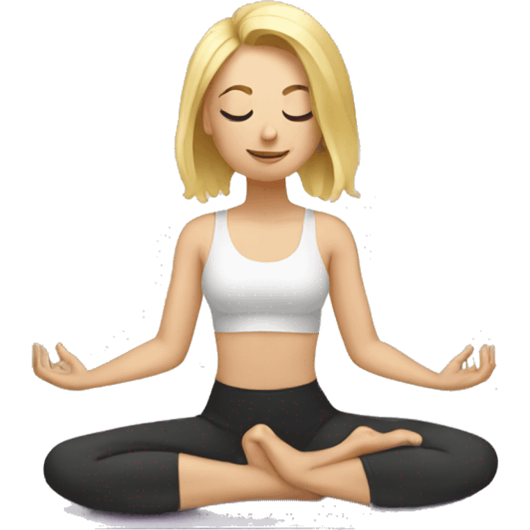 Blonde lady doing yoga emoji