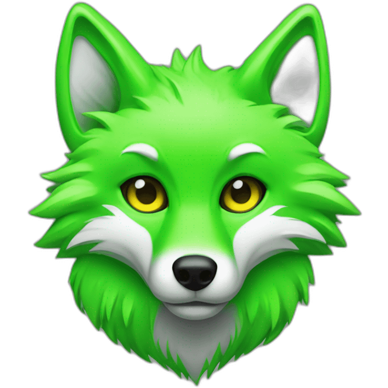 neon green toxic fox  emoji