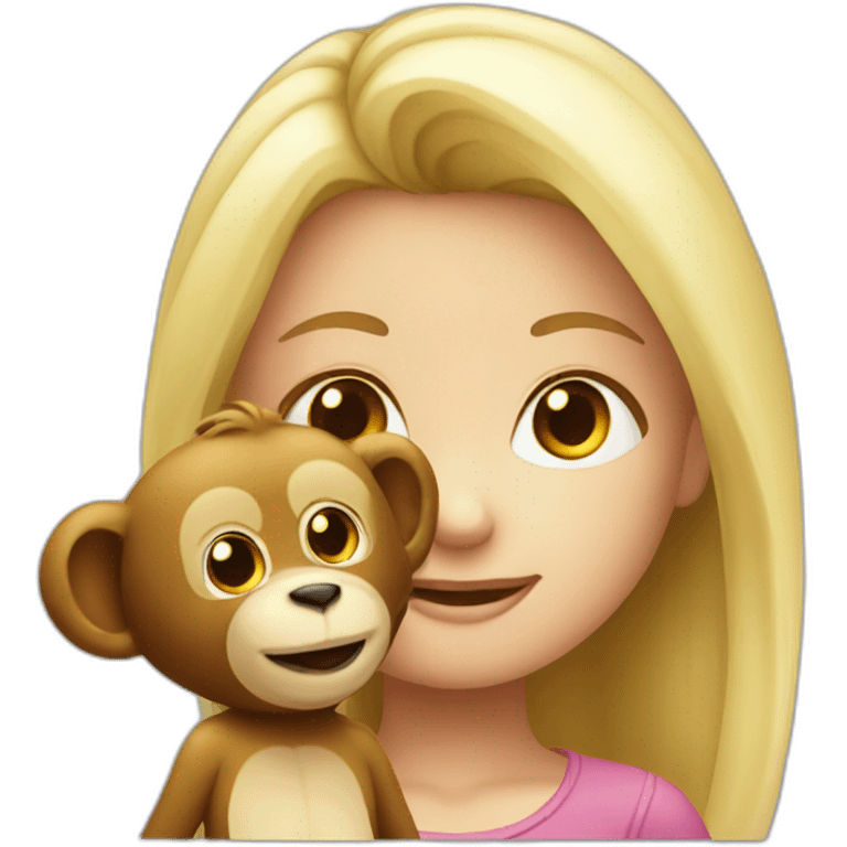 blond girl on monkey emoji