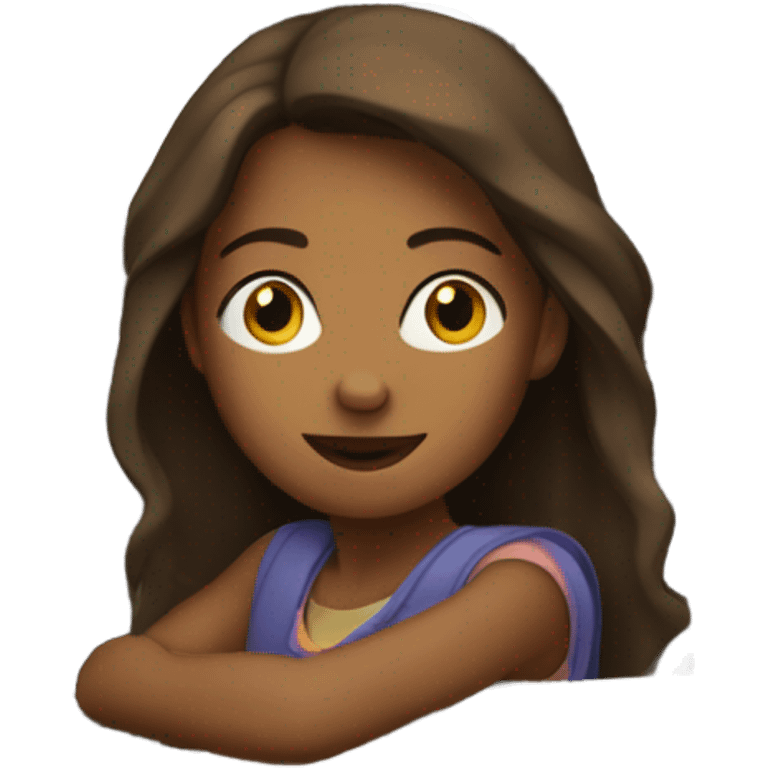 Brown girl in car interior emoji