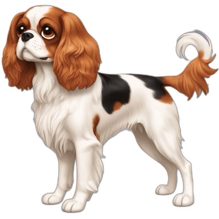 dog Cavalier King Charles Spaniel full body emoji