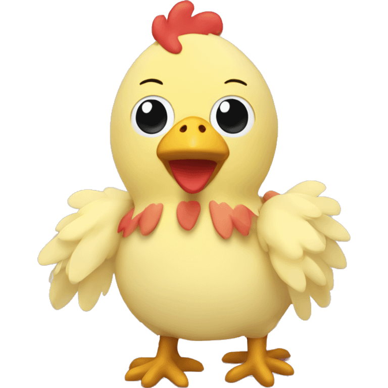 Cute plush mama chicken toy emoji