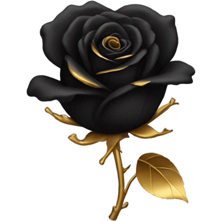 Black rose gold tipped petals emoji