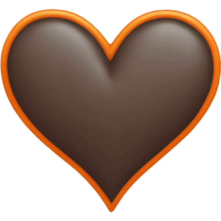 Aesthetic orange heart and inside it a smaller dark orange heart  emoji