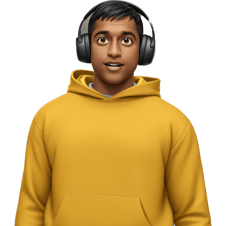 male in yellow hoodie portrait emoji