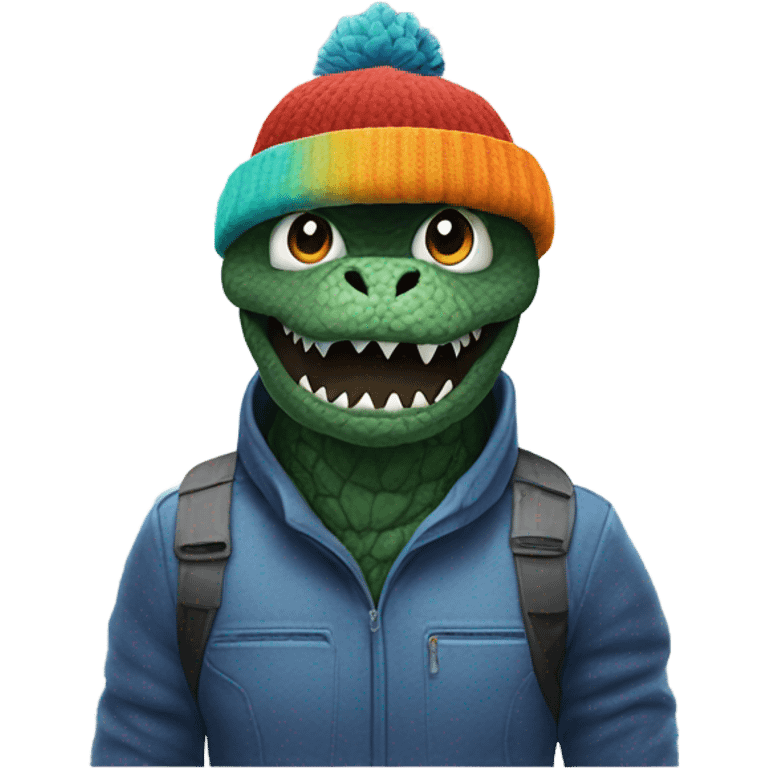 Godzilla with a propeller beanie emoji