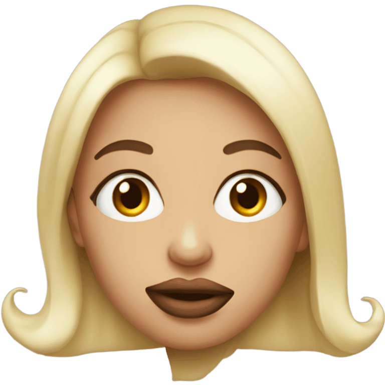 A woman with very big lips emoji