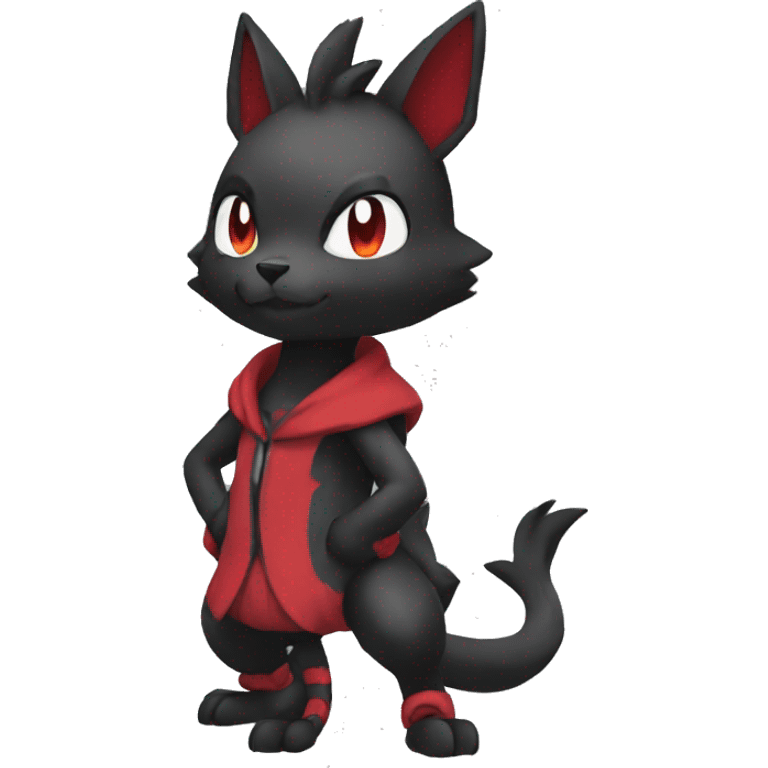 cool black red animal hybrid Fakemon full body emoji