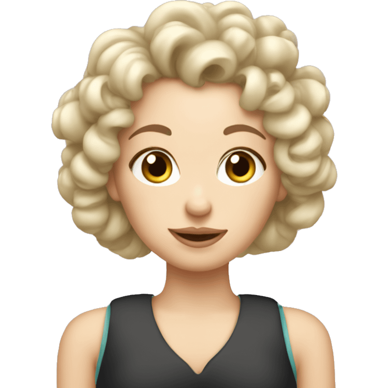 White girl with curlers in emoji