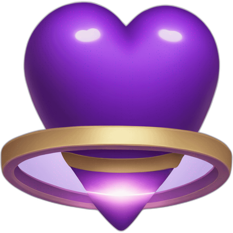 Purple heart shape Saturn emoji