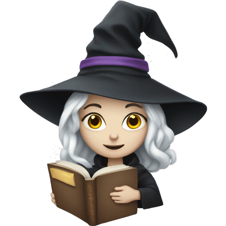 White skinned witch with a lot of Books  emoji