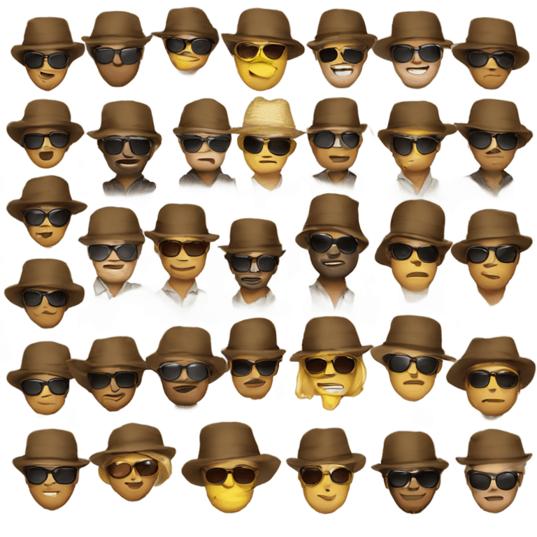 funny hat meme parody with sunglasses on emoji