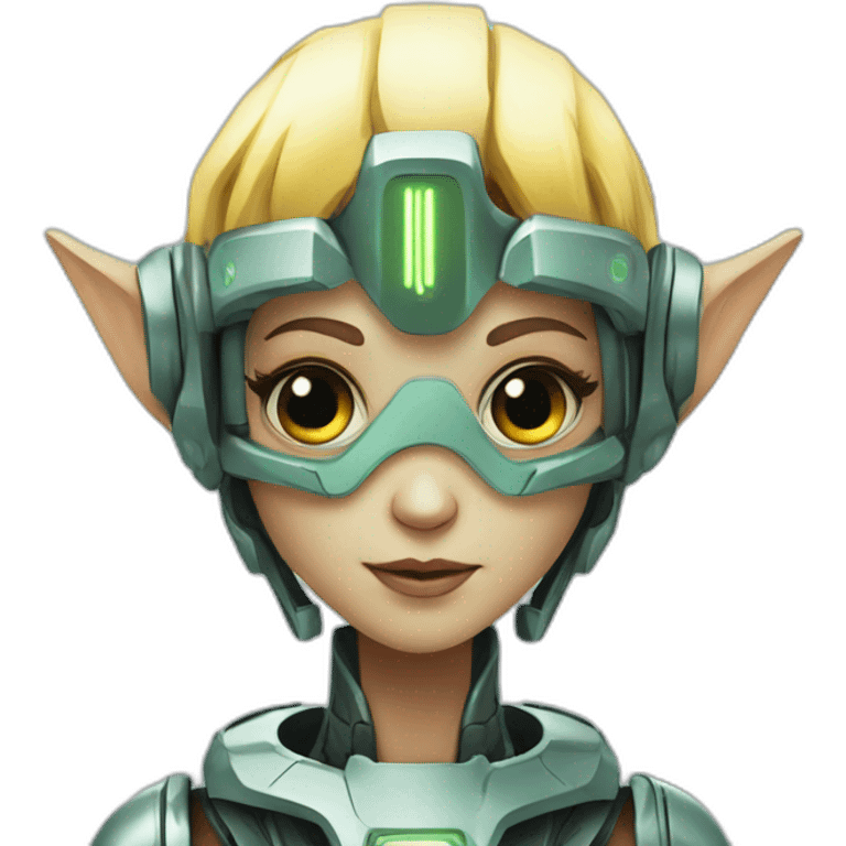 Cyber futuristic elf robot emoji