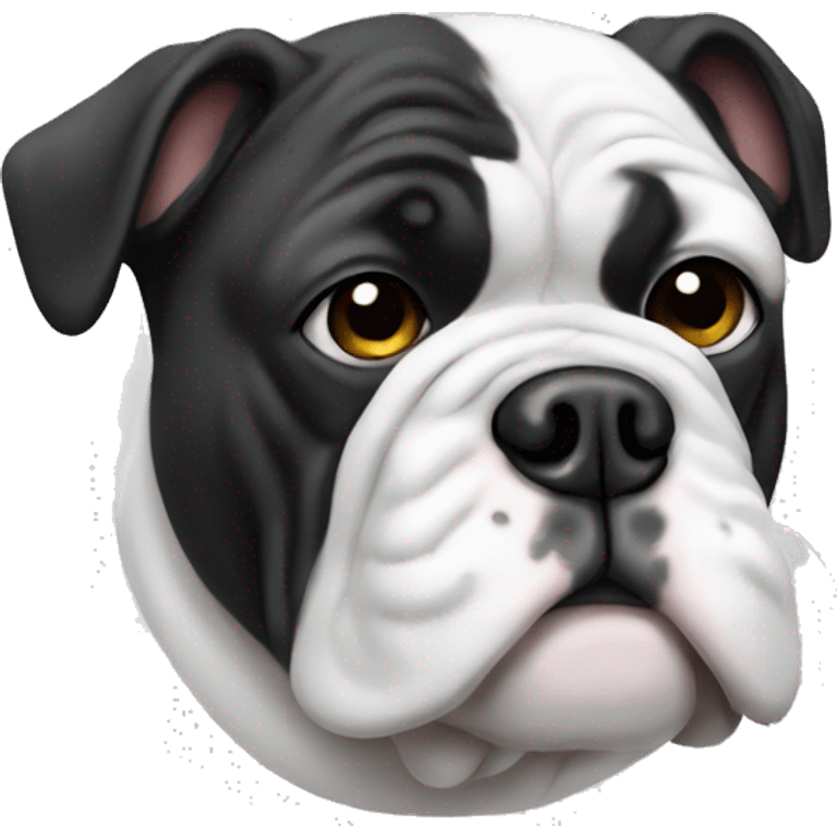 Black and white bulldog emoji