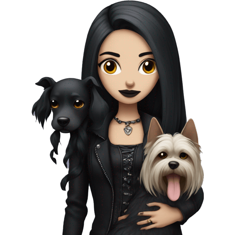 goth girl with a dog emoji