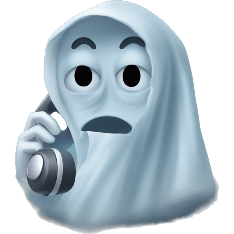 Generate a Ghost taking a phone call  emoji