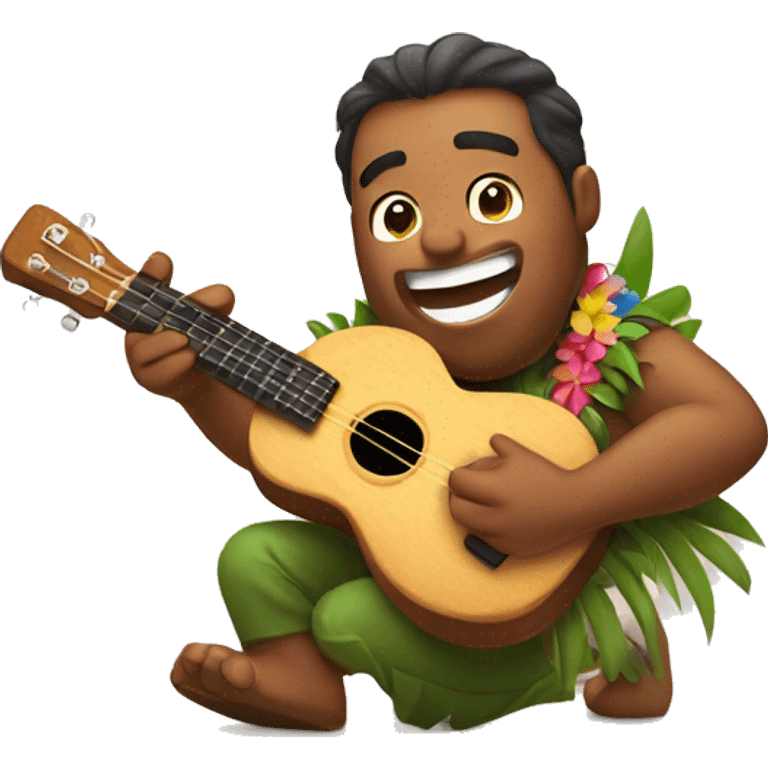 hawaaian man playing ukelele  emoji