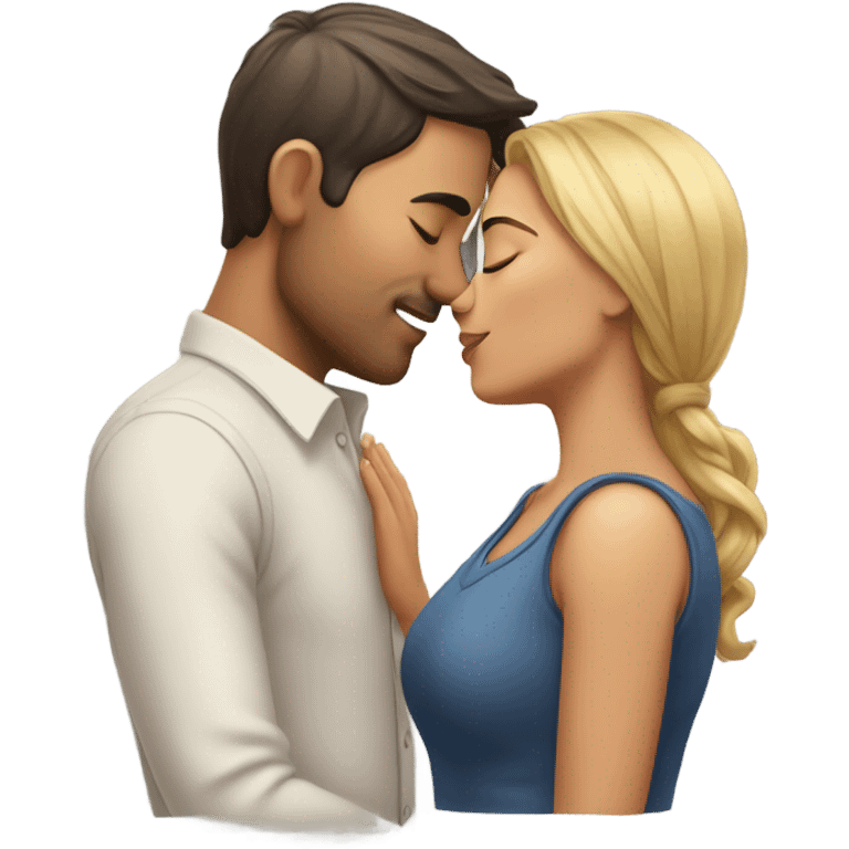 man and a woman kissing emoji