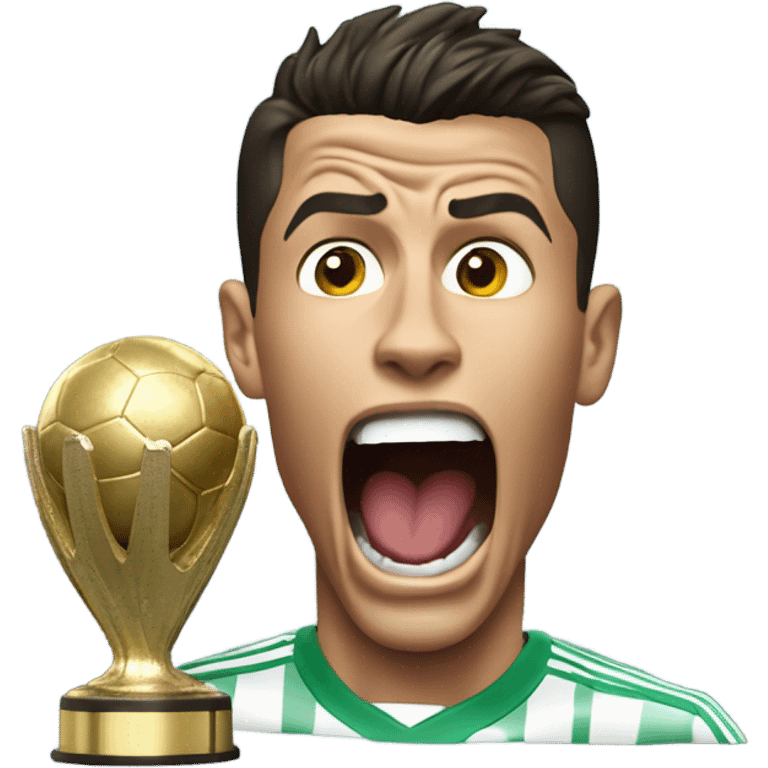 cristiano ronaldo, screaming, trophy emoji