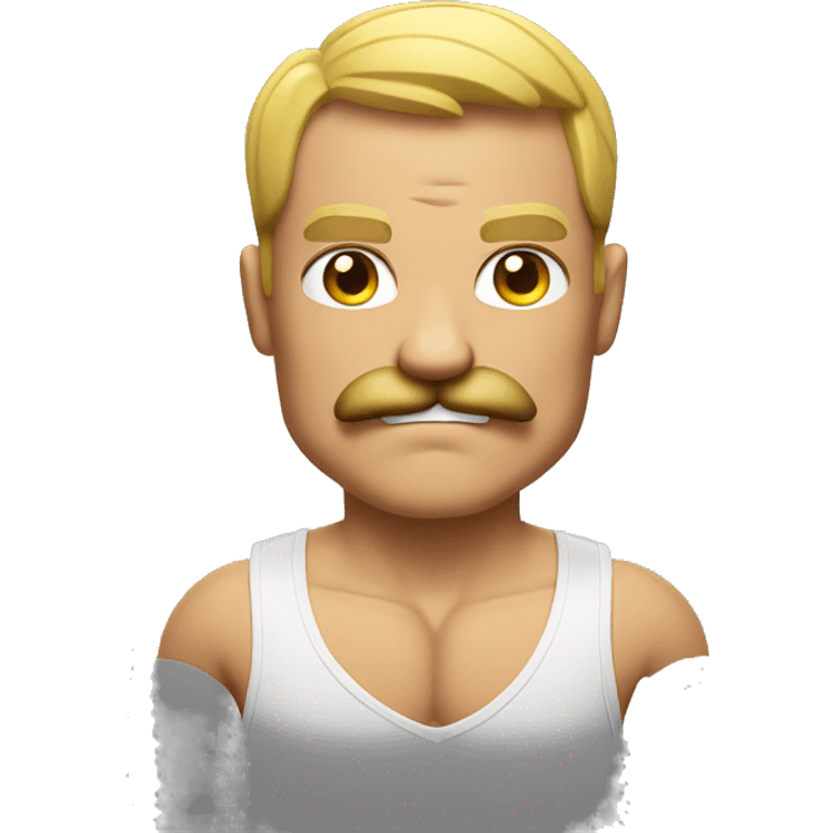 winks the bodybuilder with the mustache . emoji