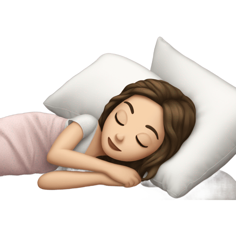 sleeping beauty brunette white girl with a silk pillow emoji