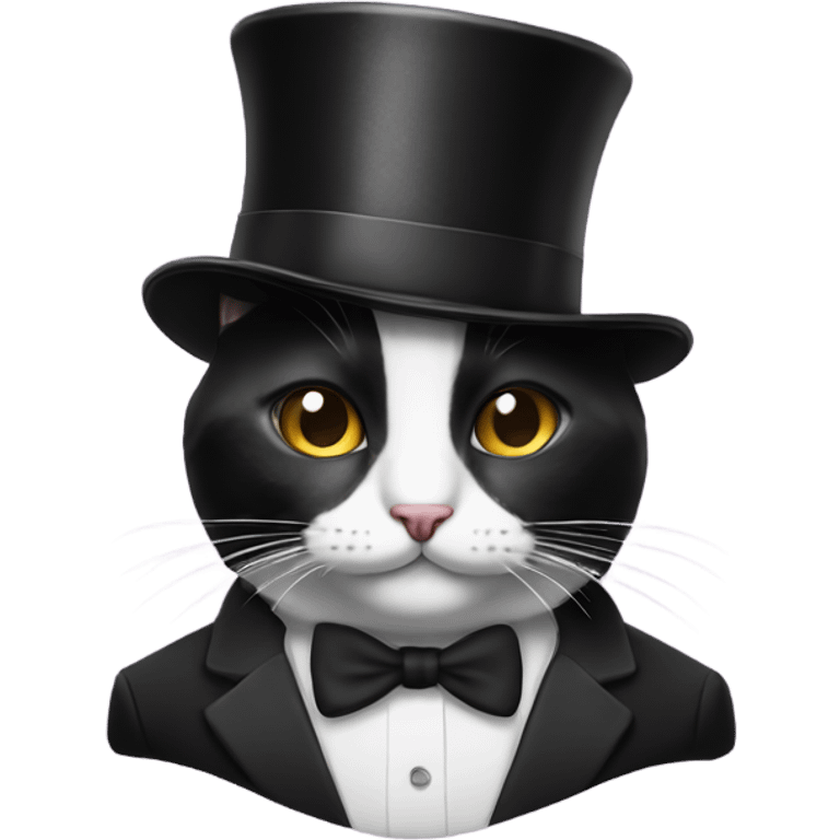 Tuxedo hat saying meow emoji