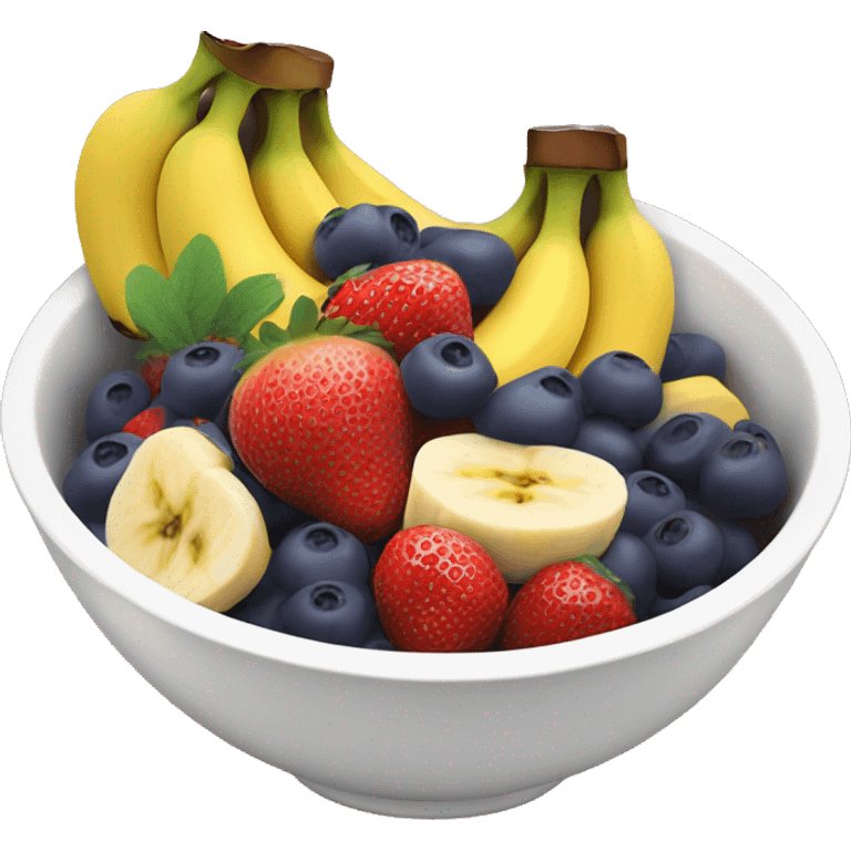 Bowl Of açai with bananas and strawberries on top emoji