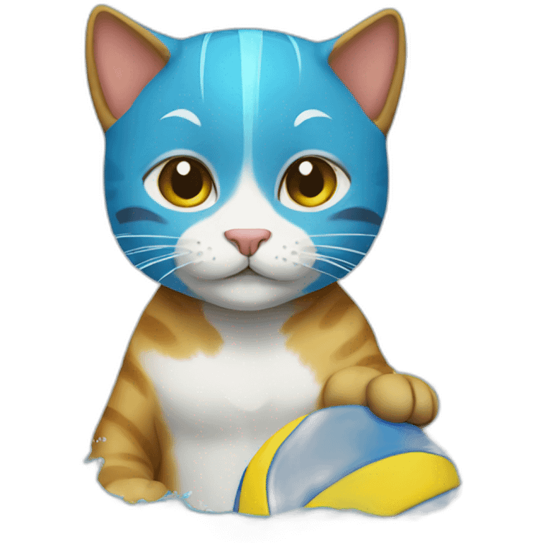 Cat doing waterpolo  emoji