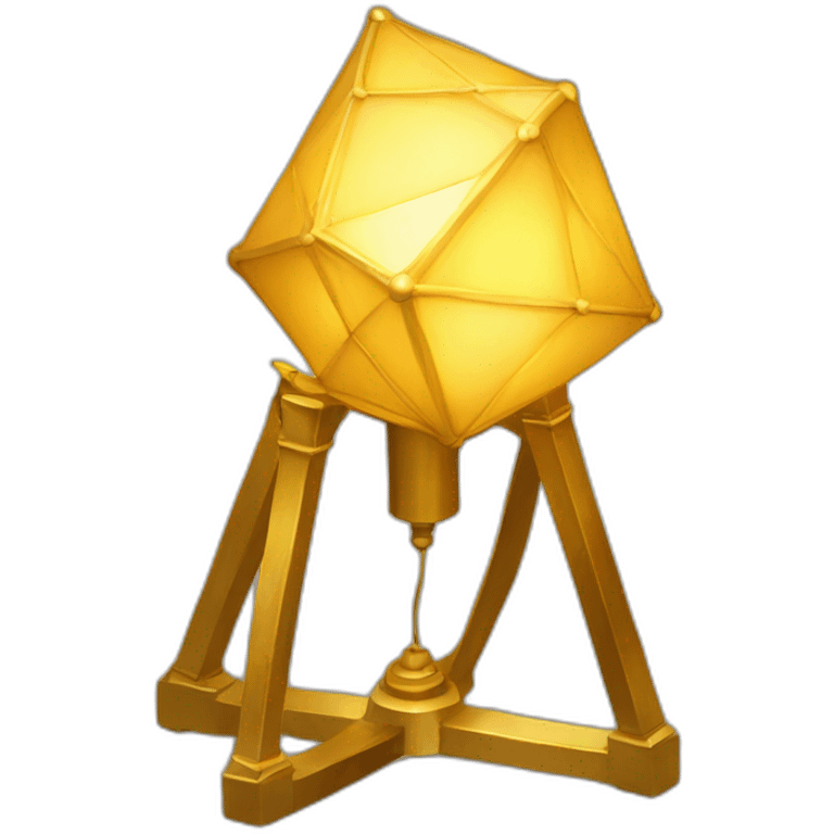 Golden Icosahedron lamp emoji