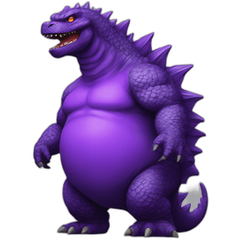 Godzilla obesity purple emoji