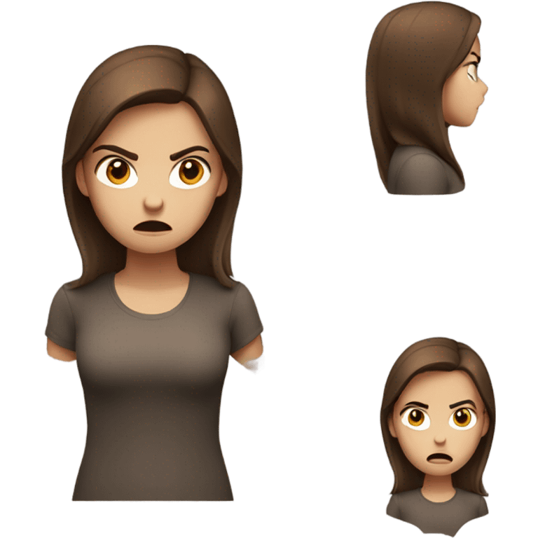 brown hair girl s being angry emoji